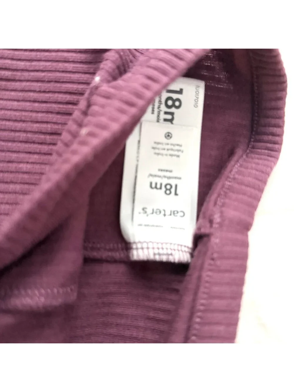 Carters Purple and Pink Ribbed Leggings